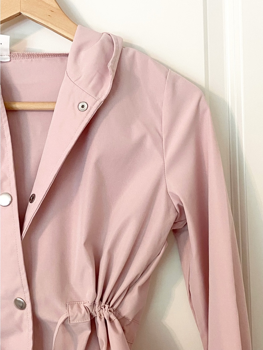 SHEIN Dusty Pink Lightweight Trench Jacket Girls 10 12 Oversized XS